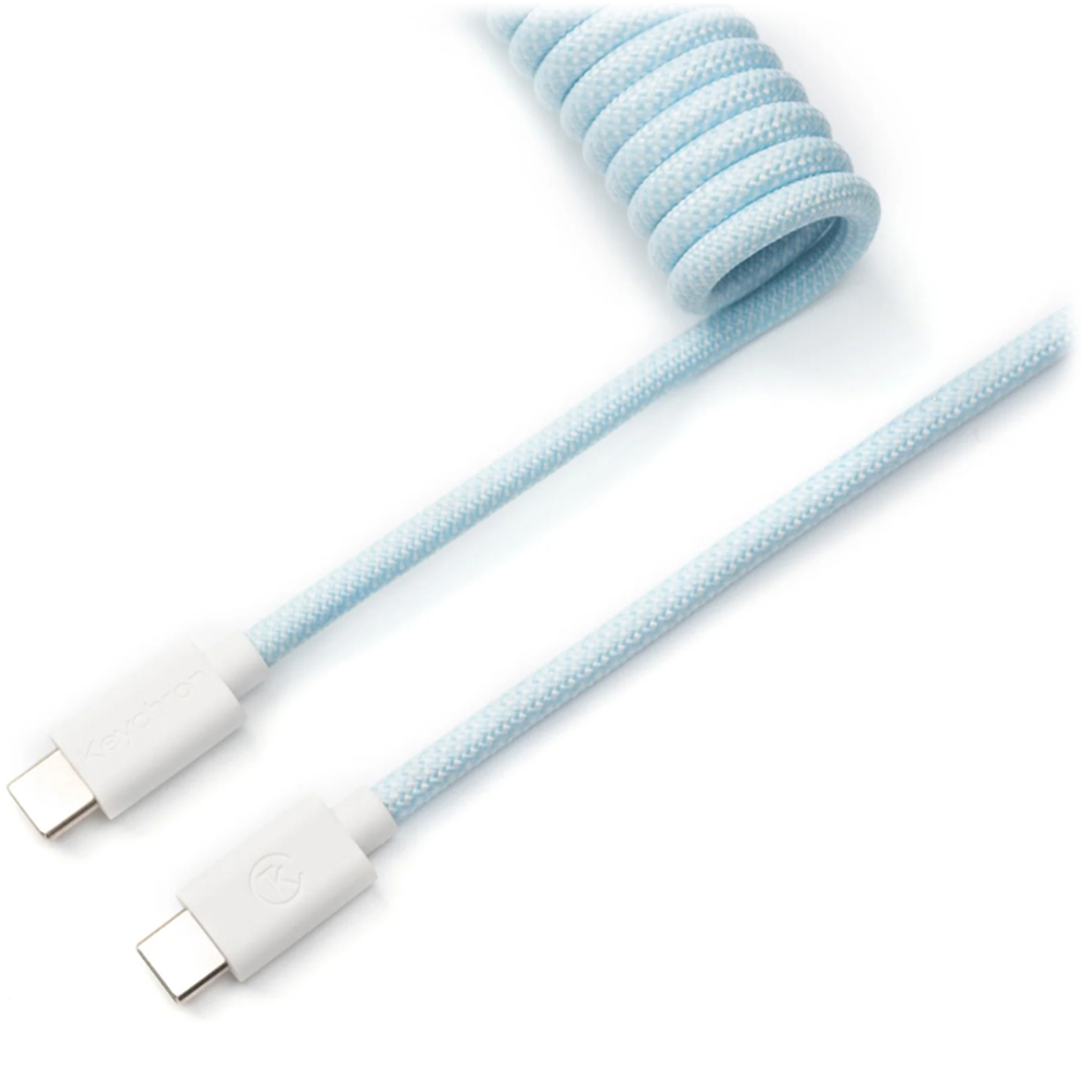 Keychron Coiled Type-C Cable, Light Blue