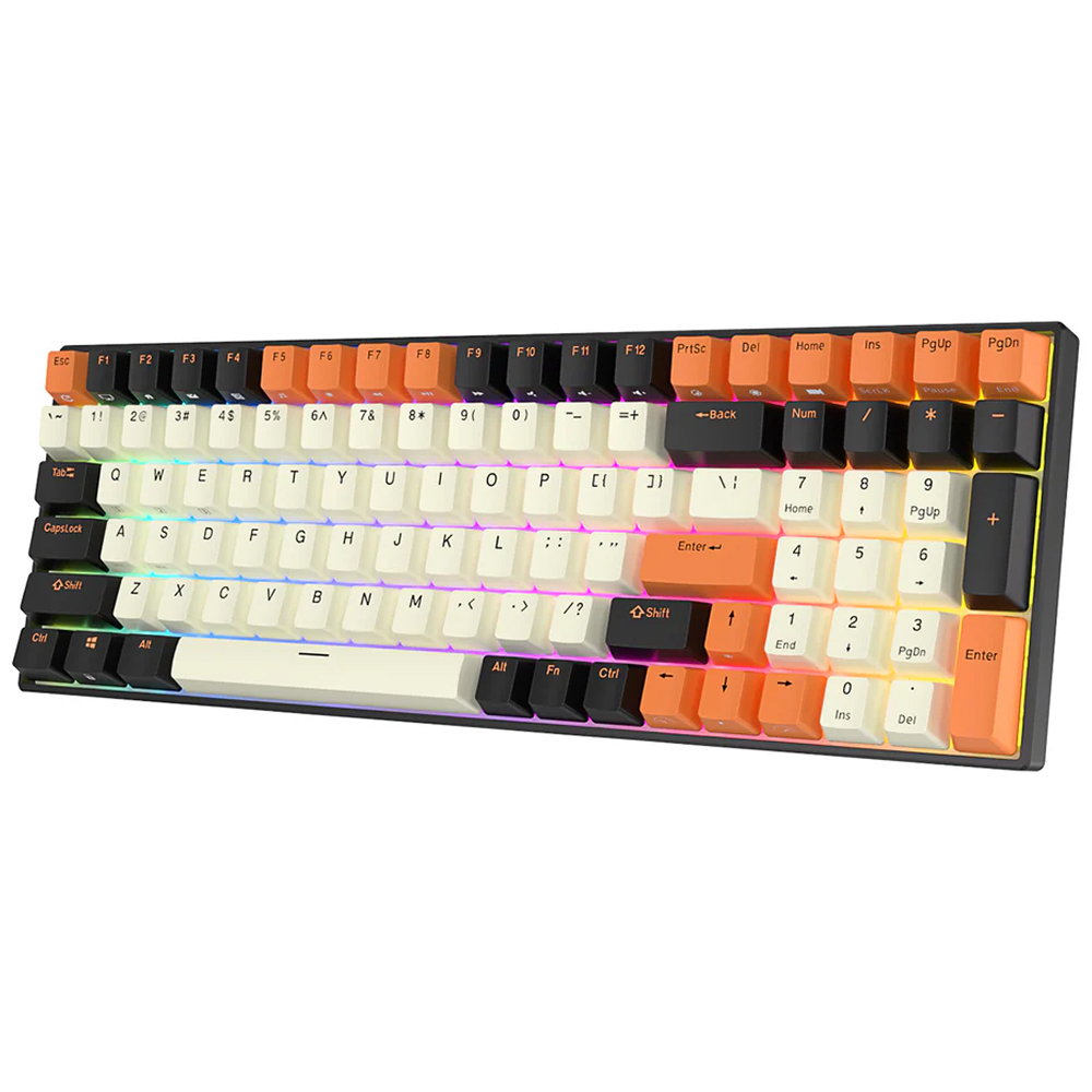 ROYAL KLUDGE RK100 Black-Orange, Blue Switch, US