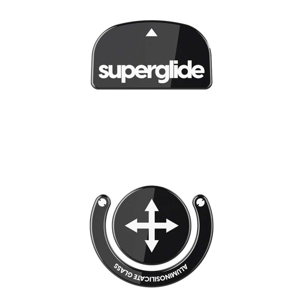 Superglide Glass Skates (Type-S) for Logitech G Pro X Superlight, Black