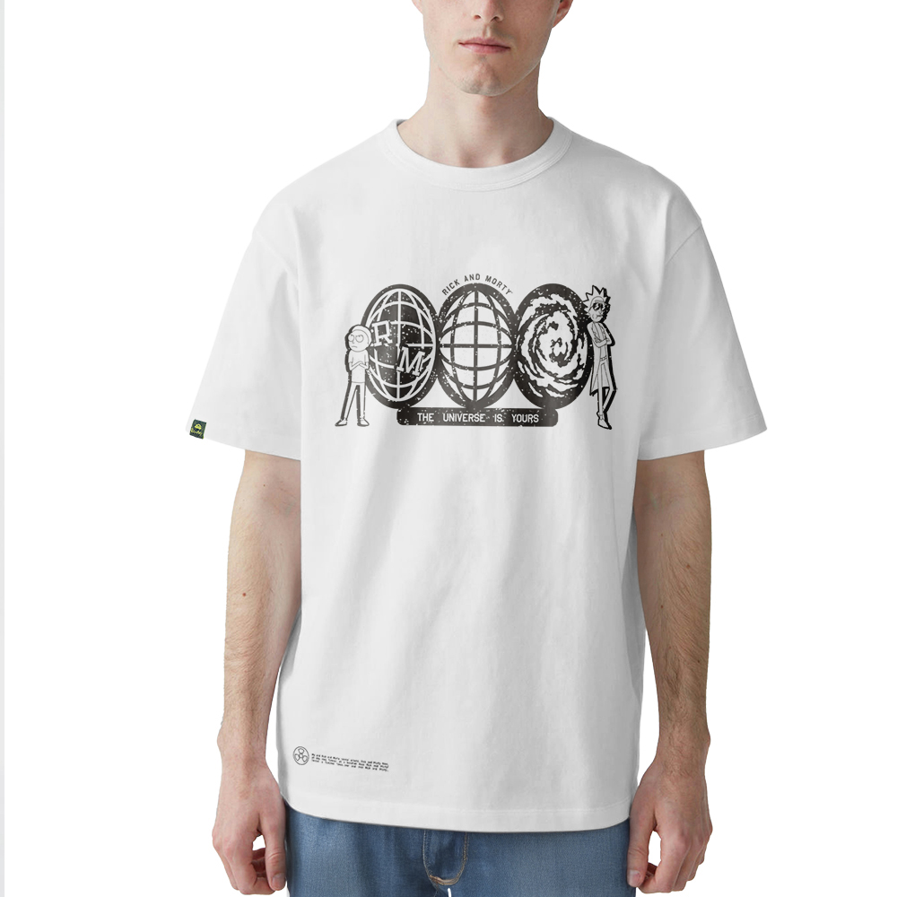 Rick and Morty T-shirt, The Universe is Yours, White, L