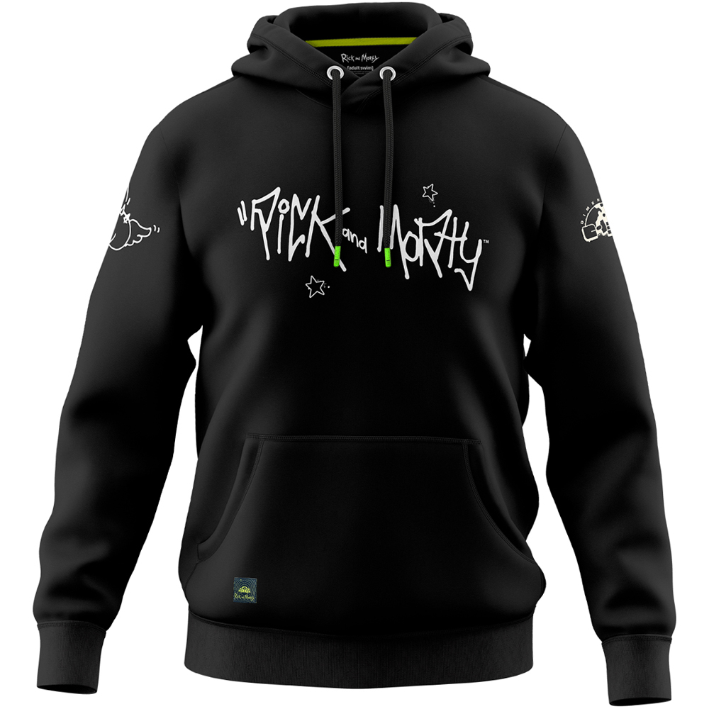 Rick and Morty Hoodie With Logo, Black, M