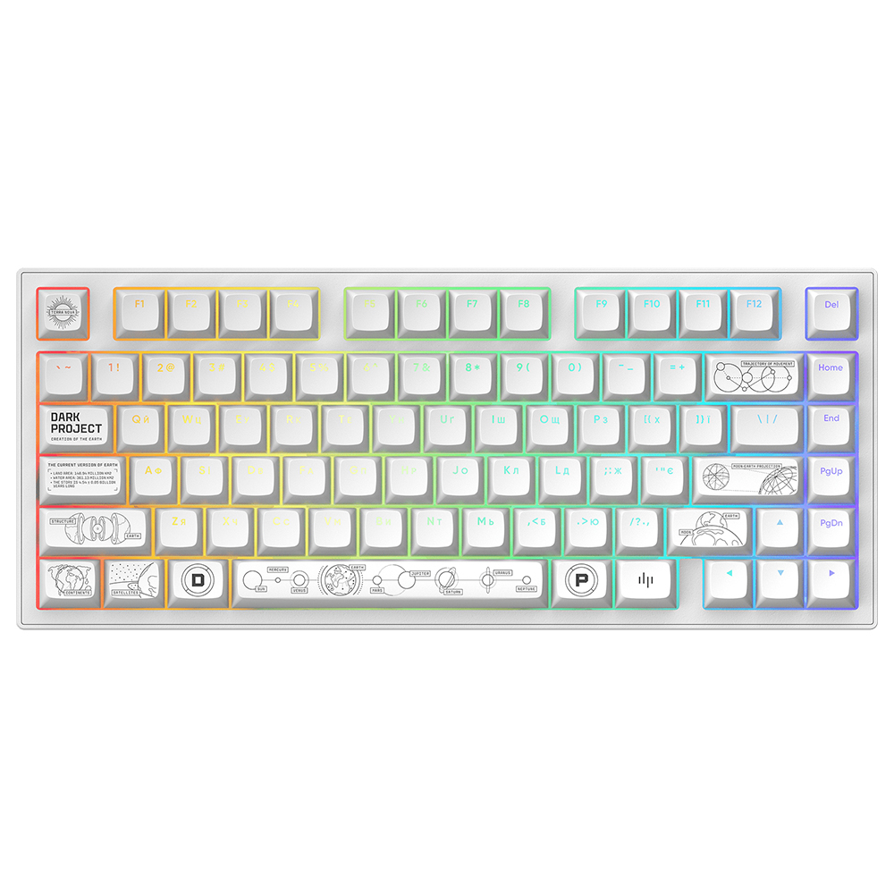 Dark Project ALU81A Terra Nova White, G3MS Moonstone Switch, RU