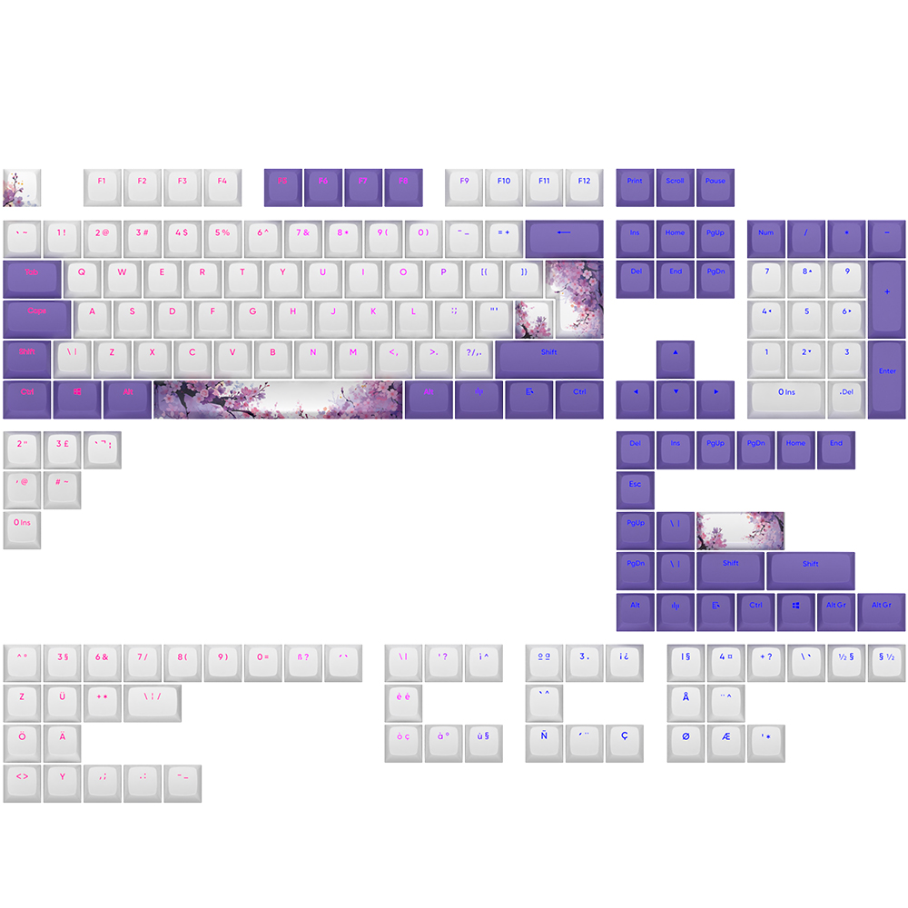Dark Project Violet Horizons Keycaps UK/DE/AT/ES/IT/FI/NO/SE/DK