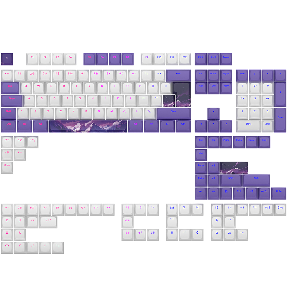 Dark Project Violet Horizons Keycaps UK/DE/AT/ES/IT/FI/NO/SE/DK