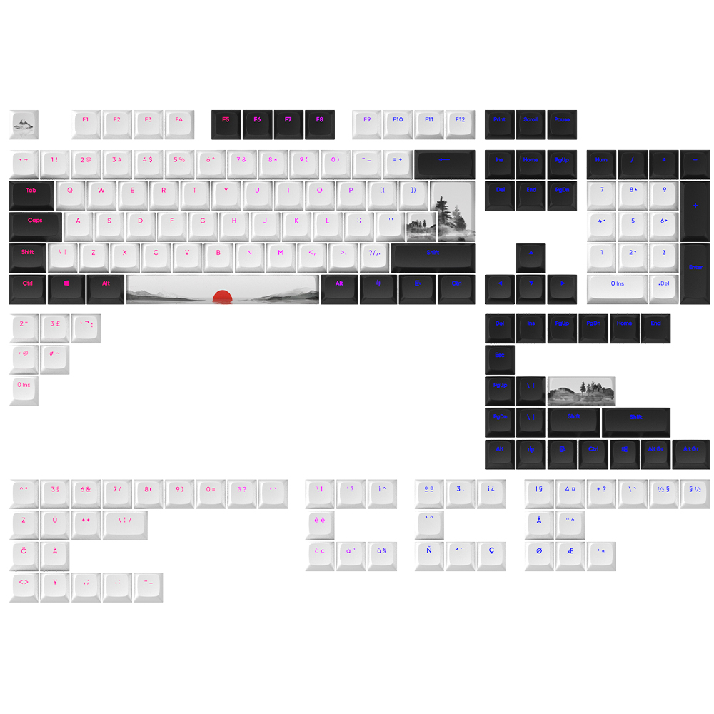 Dark Project Fuji Keycaps, UK/DE/AT/ES/IT/FI/NO/SE/DK