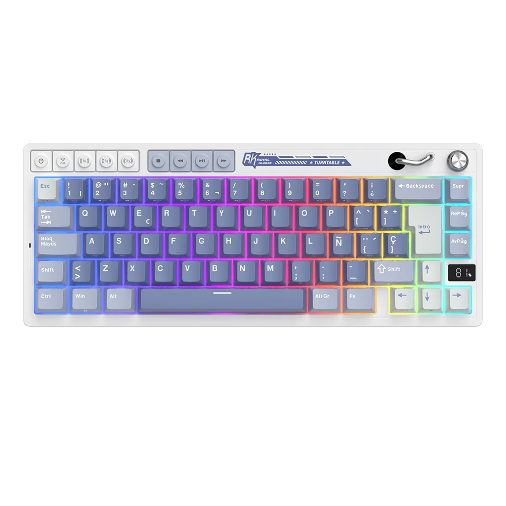 ROYAL KLUDGE M65 Ocean Blue, Creamy Switch, US