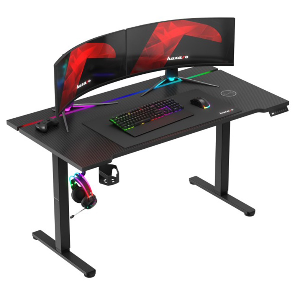 Huzaro Hero 8.7 RGB Electric Gaming Desk, Black