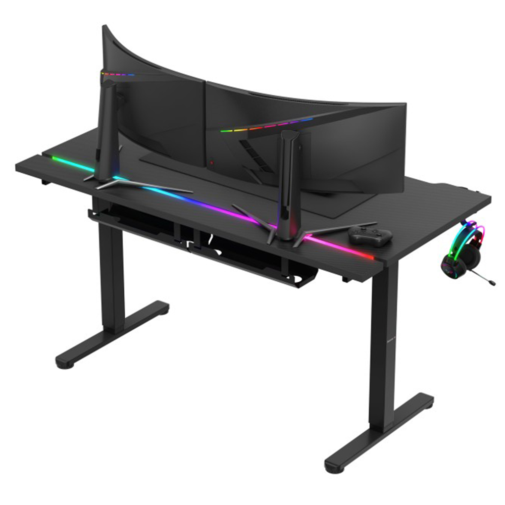 Huzaro Hero 8.7 RGB Electric Gaming Desk, Black