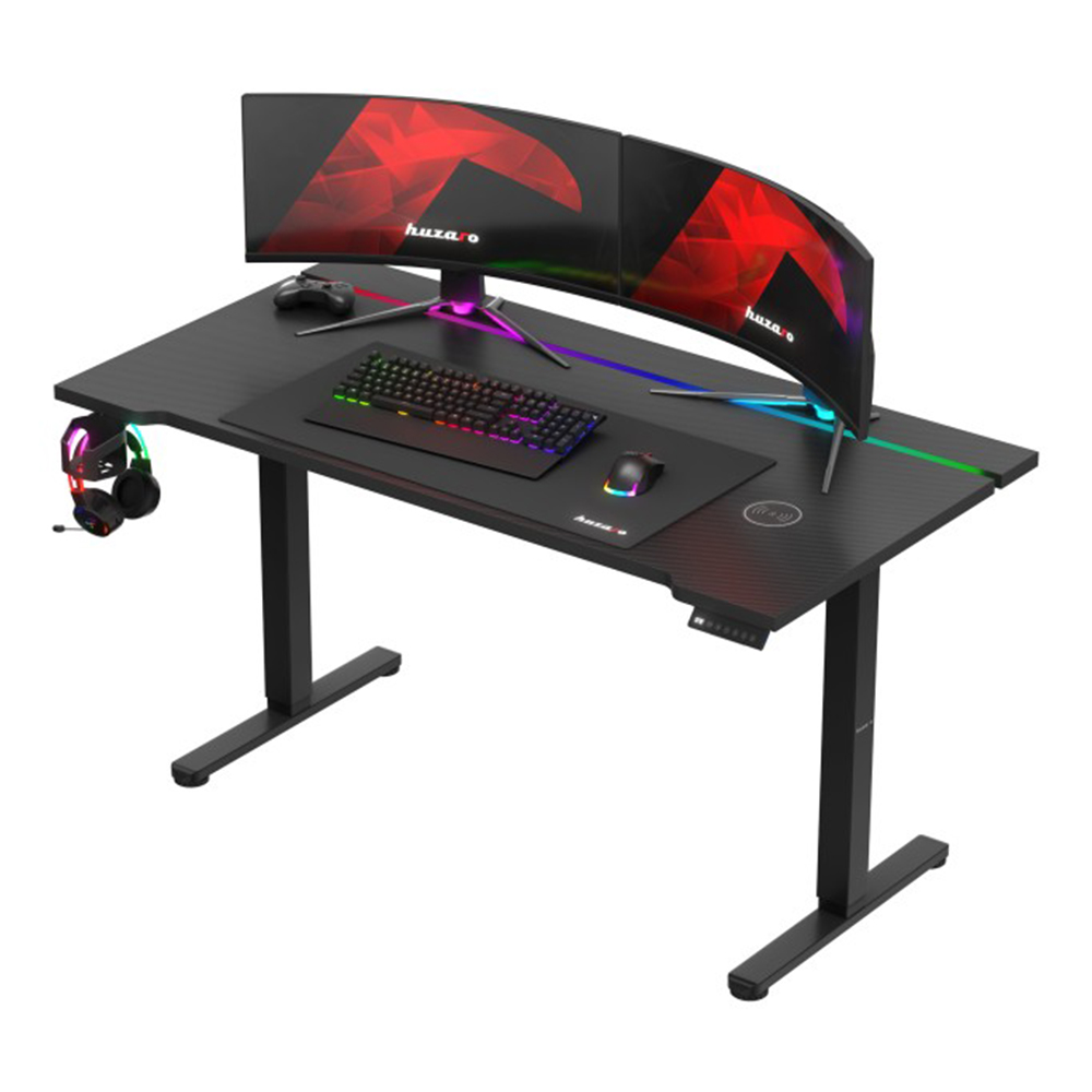 Huzaro Hero 8.7 RGB Electric Gaming Desk, Black