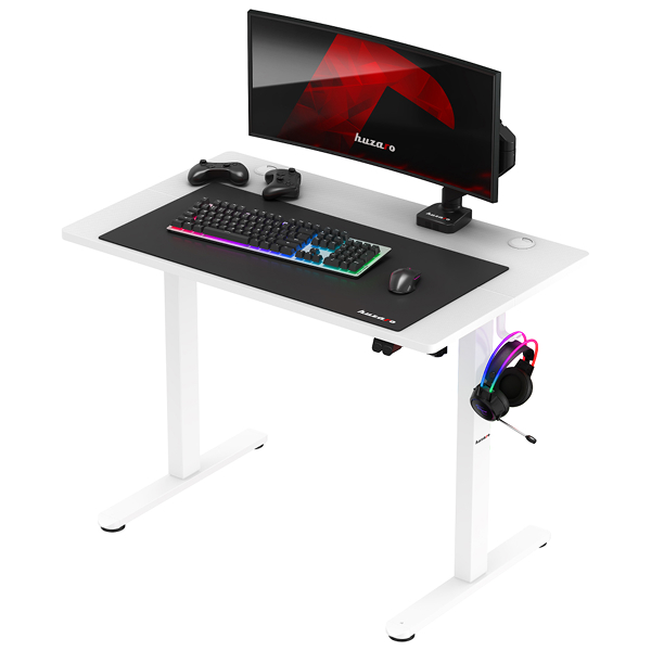 Huzaro Hero 7.9 Electric Gaming Desk, White