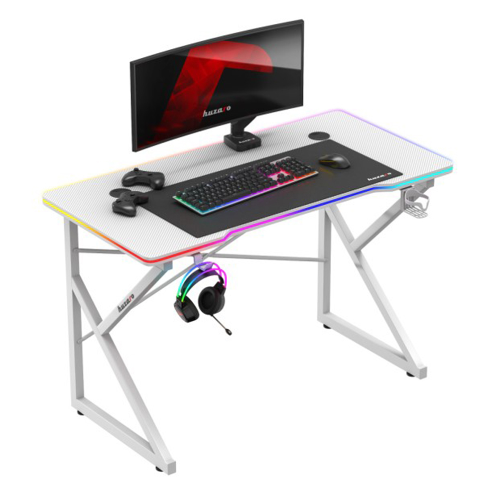 Huzaro Hero 1.7 RGB Gaming Desk, White