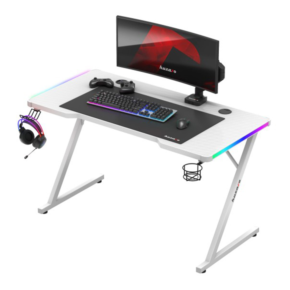 Huzaro Hero 2.5 RGB Gaming Desk, White